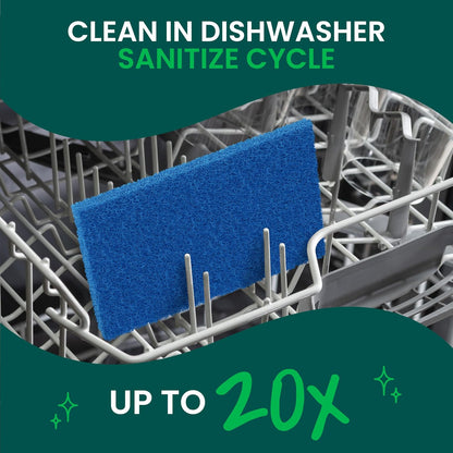 Scotch-Brite Zero Scratch Scouring Pad, Effective + Gentle Dish Scrubber for Household Cleaning, 2 Scrub Pads for Dishes, Nonstick Pots and Pans, Glass, Tubs, Showers, Reusable & Durable