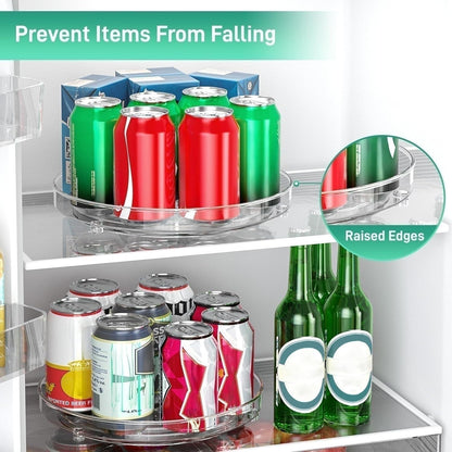 4 Pack Lazy Susan Organizer, 9.5 Inch Lazy Susan Turntable for Cabinet, Refrigerator Organizer for Pantry Organizers and Storage, Non-Skid Fridge Organizer