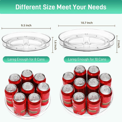 4 Pack Lazy Susan Organizer, 9.5 Inch Lazy Susan Turntable for Cabinet, Refrigerator Organizer for Pantry Organizers and Storage, Non-Skid Fridge Organizer
