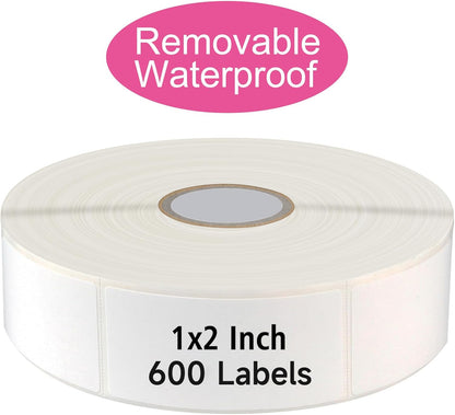 1200 Blank Removable Freezer Labels Water Oil Resistant with Perforation Line for Easy Distribution and Use,Apply Food containers Jars,and Kitchen Pantry Organization (1 "x 2")