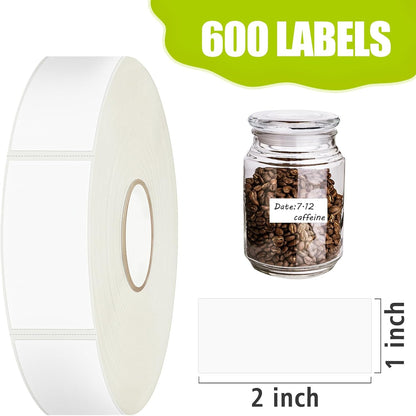 1200 Blank Removable Freezer Labels Water Oil Resistant with Perforation Line for Easy Distribution and Use,Apply Food containers Jars,and Kitchen Pantry Organization (1 "x 2")