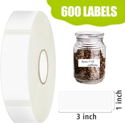 1200 Blank Removable Freezer Labels Water Oil Resistant with Perforation Line for Easy Distribution and Use,Apply Food containers Jars,and Kitchen Pantry Organization (1 "x 2")