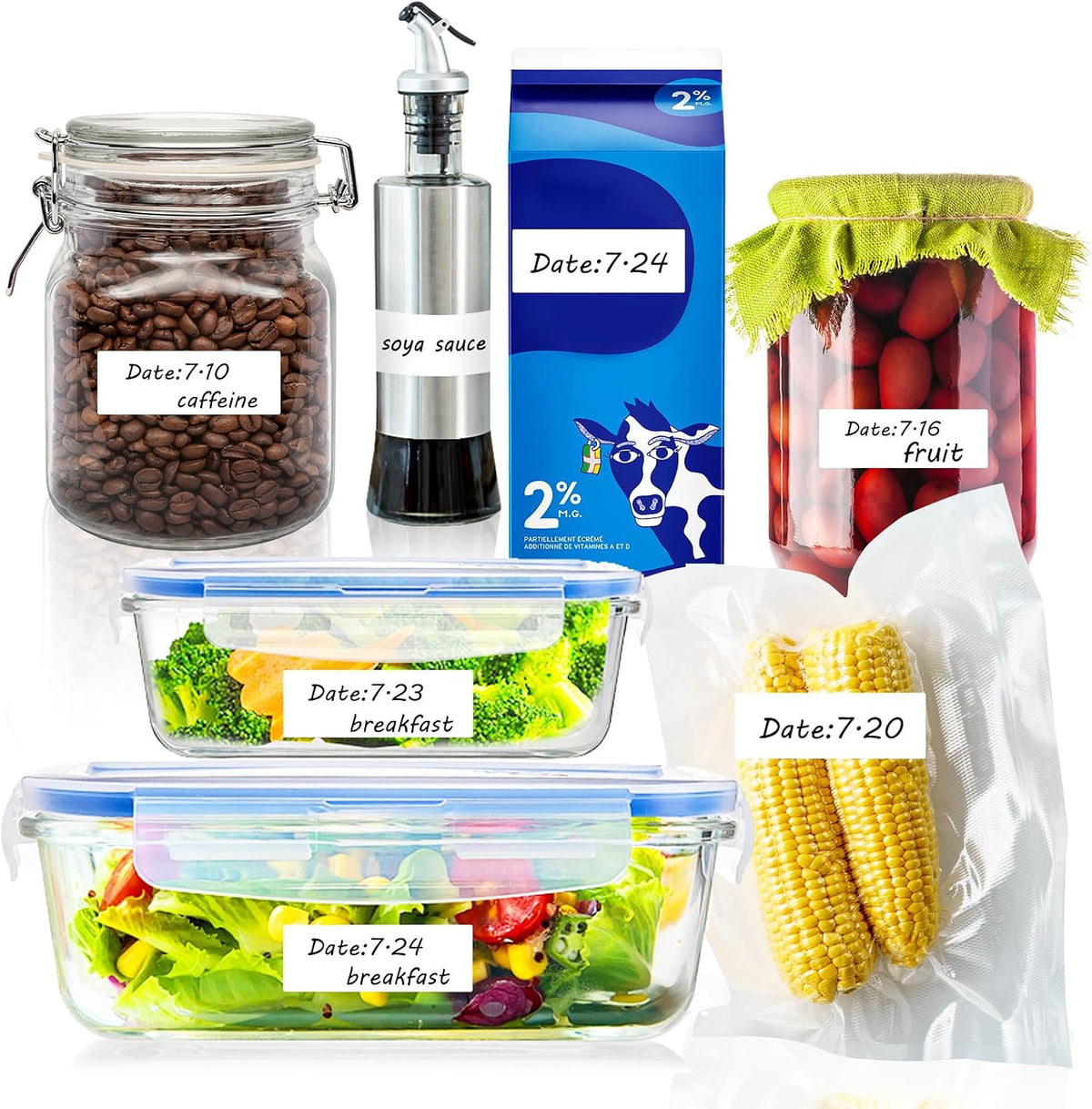 1200 Blank Removable Freezer Labels Water Oil Resistant with Perforation Line for Easy Distribution and Use,Apply Food containers Jars,and Kitchen Pantry Organization (1 "x 2")