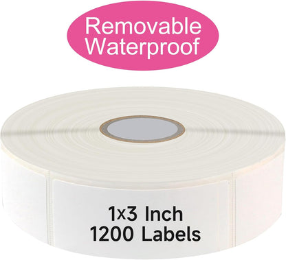 1200 Blank Removable Freezer Labels Water Oil Resistant with Perforation Line for Easy Distribution and Use,Apply Food containers Jars,and Kitchen Pantry Organization (1 "x 2")