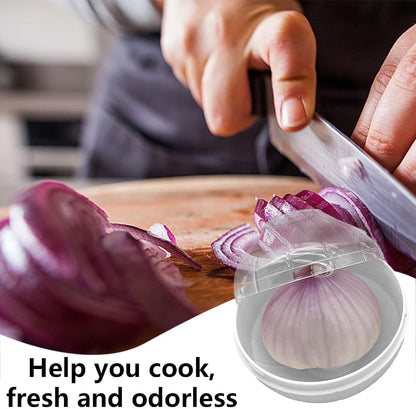 Onion Keeper, Reusable Onion Storage Containers, Freshness Saver Keeper Food Saver with Transparent lid, Fruit and Vegetable Storage Holder for Fridge (COLOR:White)