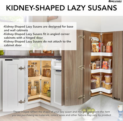 32" Kidney Shape Single Tier Lazy Susan for Corner Base Cabinet