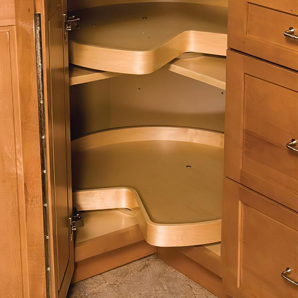 32" Kidney Shape Single Tier Lazy Susan for Corner Base Cabinet