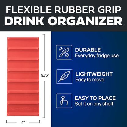 Drink Organizer for Fridge, 1 Pack Soda Can Refrigerator Organizers and Storage, Beer-Wine-Water Bottle Holder, Fridge Monkey - Durable Non-Slip & Roll