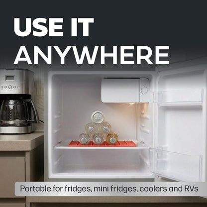 Drink Organizer for Fridge, 1 Pack Soda Can Refrigerator Organizers and Storage, Beer-Wine-Water Bottle Holder, Fridge Monkey - Durable Non-Slip & Roll