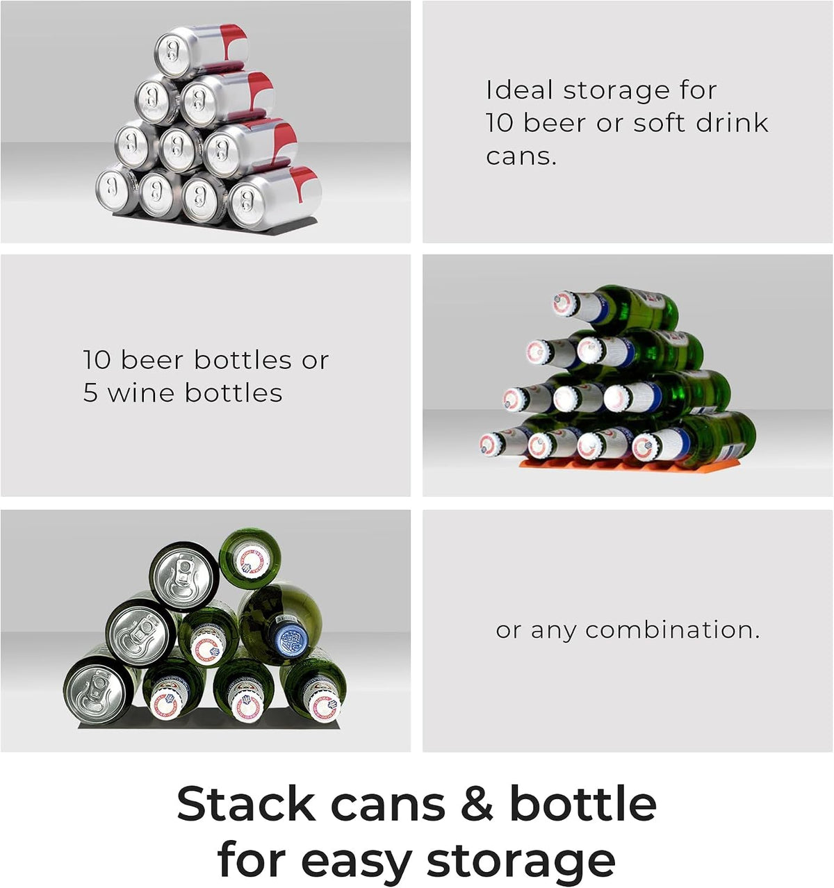 Drink Organizer for Fridge, 1 Pack Soda Can Refrigerator Organizers and Storage, Beer-Wine-Water Bottle Holder, Fridge Monkey - Durable Non-Slip & Roll