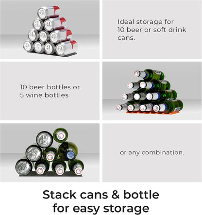 Drink Organizer for Fridge, 1 Pack Soda Can Refrigerator Organizers and Storage, Beer-Wine-Water Bottle Holder, Fridge Monkey - Durable Non-Slip & Roll