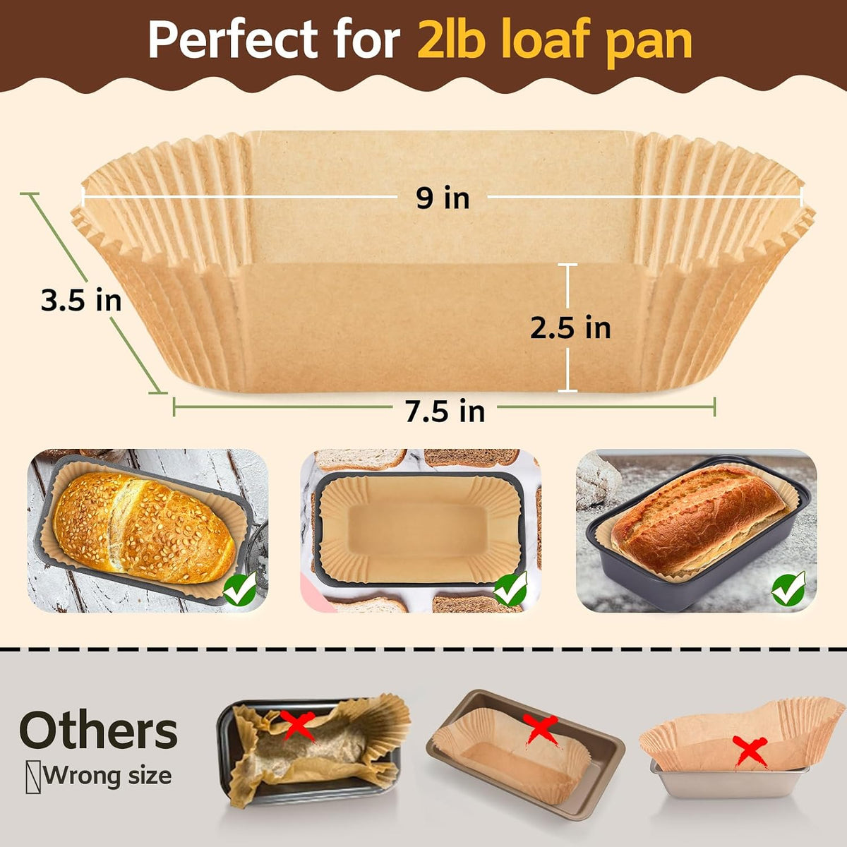 Loaf Pan Liners, 150PCS Bread Pan Liners 9x5 Inch, Non-Stick Loaf Pan Parchment Liners for Baking Bread, Pre Formed Parchment Paper Liner for Baking Toast, Cakes, Banana Breads, Sourdough Bread