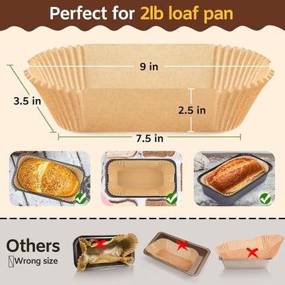Loaf Pan Liners, 150PCS Bread Pan Liners 9x5 Inch, Non-Stick Loaf Pan Parchment Liners for Baking Bread, Pre Formed Parchment Paper Liner for Baking Toast, Cakes, Banana Breads, Sourdough Bread