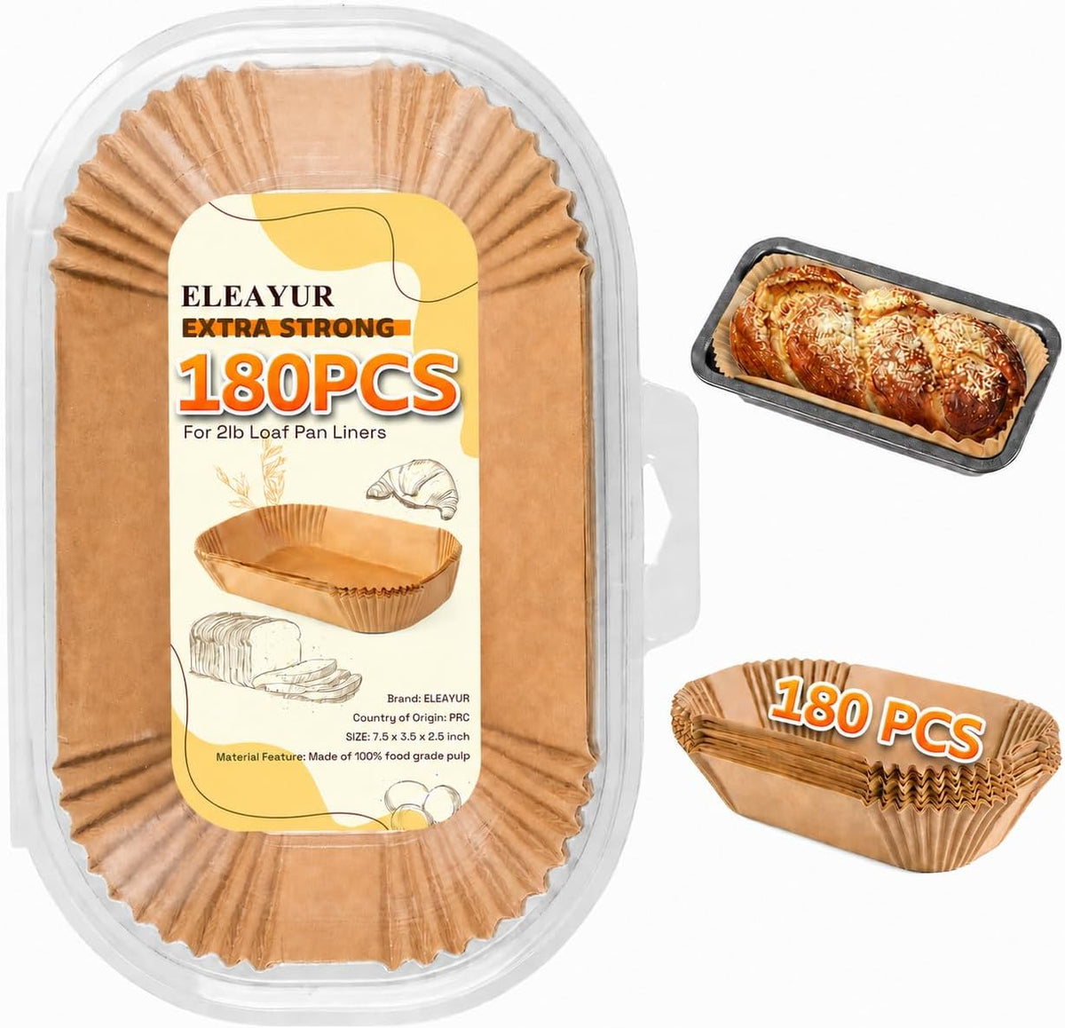 Loaf Pan Liners, 150PCS Bread Pan Liners 9x5 Inch, Non-Stick Loaf Pan Parchment Liners for Baking Bread, Pre Formed Parchment Paper Liner for Baking Toast, Cakes, Banana Breads, Sourdough Bread