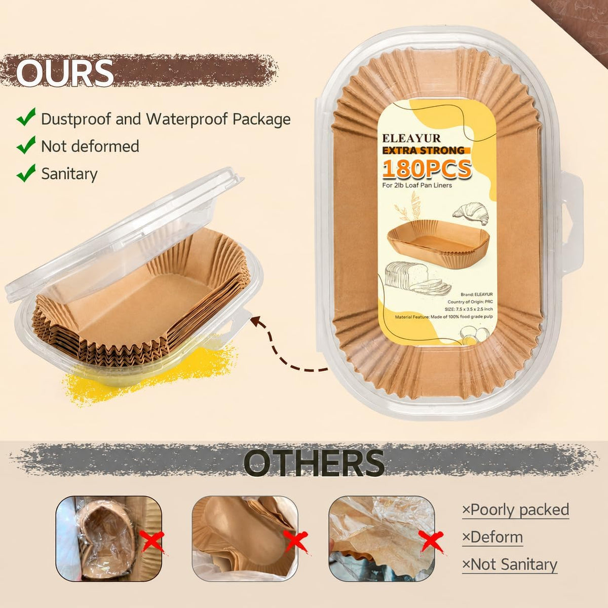 Loaf Pan Liners, 150PCS Bread Pan Liners 9x5 Inch, Non-Stick Loaf Pan Parchment Liners for Baking Bread, Pre Formed Parchment Paper Liner for Baking Toast, Cakes, Banana Breads, Sourdough Bread