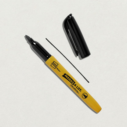 Marks A Lot Permanent Markers, Bullet Tip, 12 Black Markers