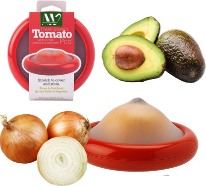 Anti-Oxidation Silicone Onion Storage Box | Fridge Pod | Reusable Onion Saver Container for Fridge | Keeps Cut Onion Fresh | Onion Holder, Tomato Saver, BPA-Free