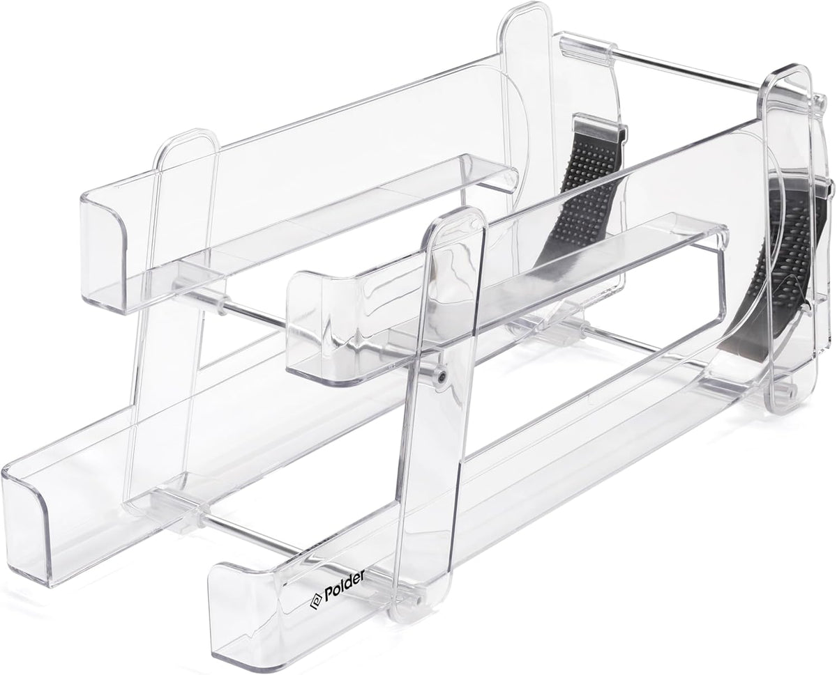 Polder Gravity Feed Can Dispenser, BPA-Free Plastic Beverage and Drink Dispenser, Holds Up to 10 Soda Cans, Ideal for Refrigerators and Countertops, Fridge Organizer, 14" x 5.3" x 6.1"