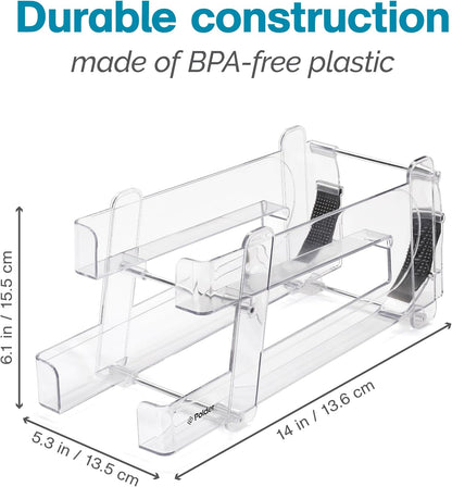 Polder Gravity Feed Can Dispenser, BPA-Free Plastic Beverage and Drink Dispenser, Holds Up to 10 Soda Cans, Ideal for Refrigerators and Countertops, Fridge Organizer, 14" x 5.3" x 6.1"