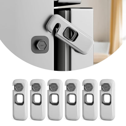 6 Pack Fridge Lock, Freezer Door Lock Child Safety, 3M Adhesive Hold