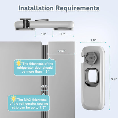 6 Pack Fridge Lock, Freezer Door Lock Child Safety, 3M Adhesive Hold