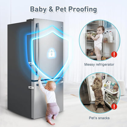 6 Pack Fridge Lock, Freezer Door Lock Child Safety, 3M Adhesive Hold