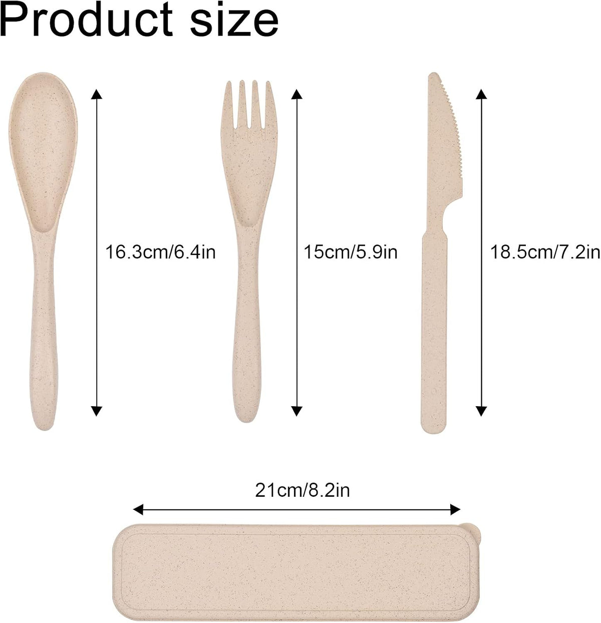 4 Sets Travel Utensils with Case, Reusable Cutlery Set for Lunch Box