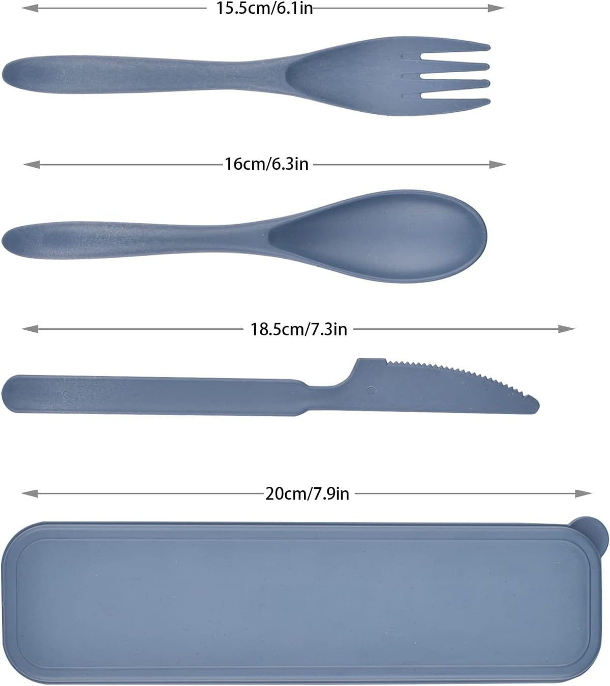 4 Sets Travel Utensils with Case, Reusable Cutlery Set for Lunch Box