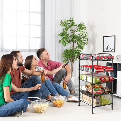 Water Bottle Organizer 7 Tier Freestanding Water Bottle Storage Organizer Metal Bottle Rack Holder Stand Shelf for Kitchen Pantry Food Storage (Black)