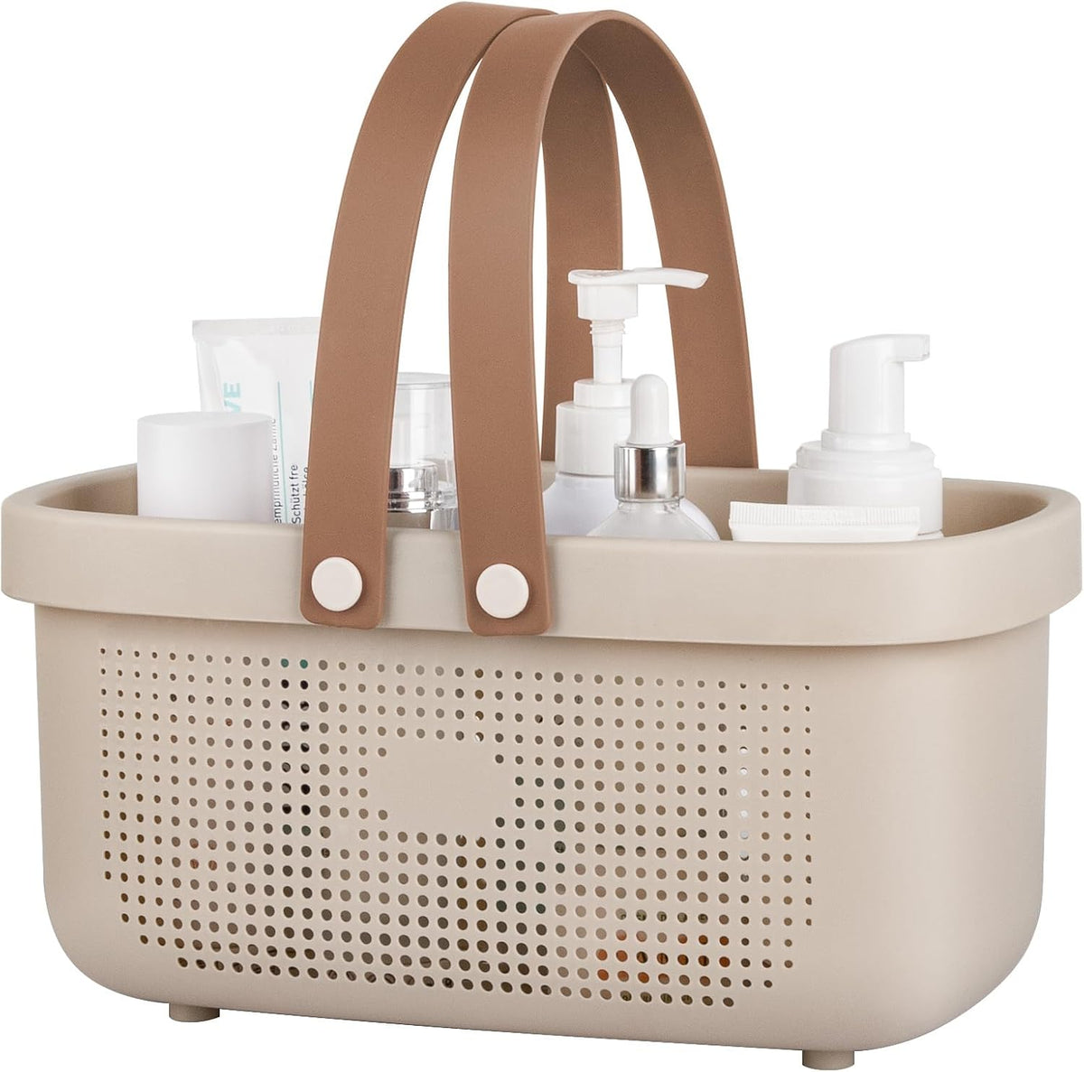 Plastic Storage Basket with Handle Portable Shower Caddy Tote Organizer Basket Bin for Bathroom Kitchen Dorm Room Bedroom, Green