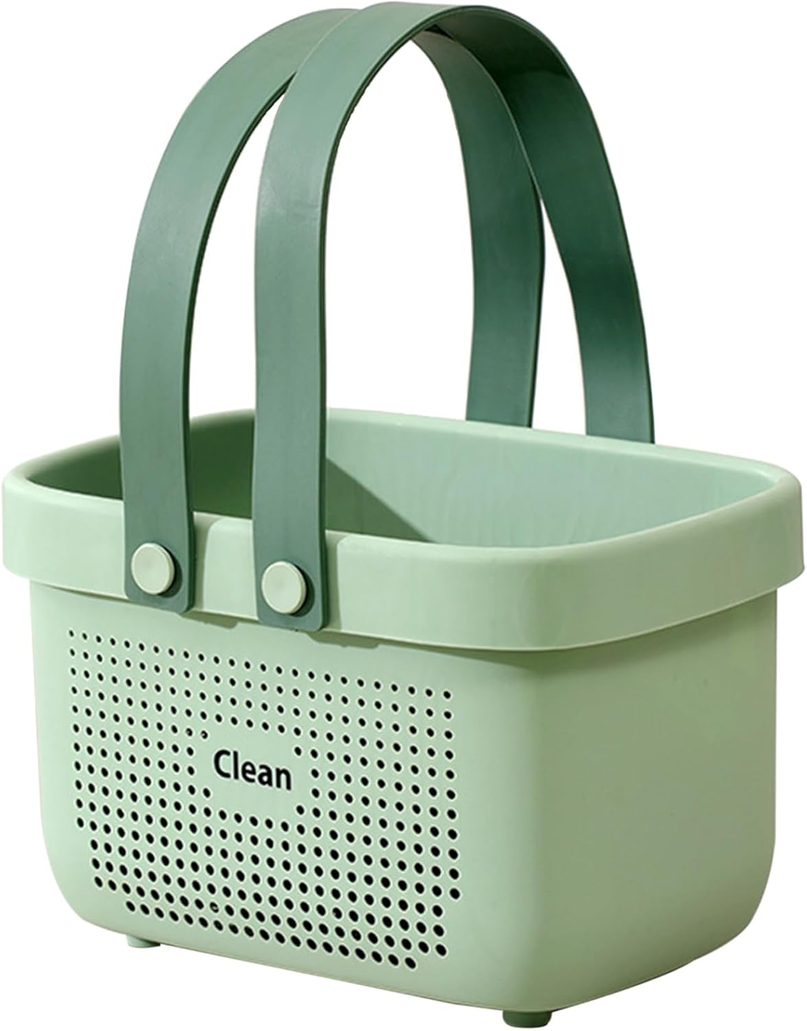 Plastic Storage Basket with Handle Portable Shower Caddy Tote Organizer Basket Bin for Bathroom Kitchen Dorm Room Bedroom, Green