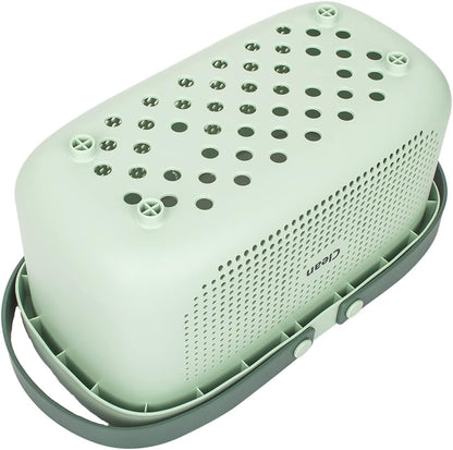 Plastic Storage Basket with Handle Portable Shower Caddy Tote Organizer Basket Bin for Bathroom Kitchen Dorm Room Bedroom, Green