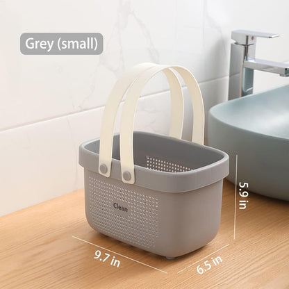 Plastic Storage Basket with Handle Portable Shower Caddy Tote Organizer Basket Bin for Bathroom Kitchen Dorm Room Bedroom, Green