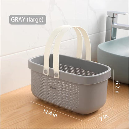 Plastic Storage Basket with Handle Portable Shower Caddy Tote Organizer Basket Bin for Bathroom Kitchen Dorm Room Bedroom, Green