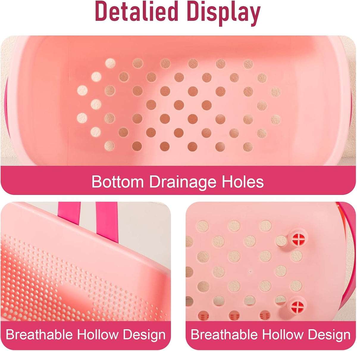 Plastic Storage Basket with Handle Portable Shower Caddy Tote Organizer Basket Bin for Bathroom Kitchen Dorm Room Bedroom, Green