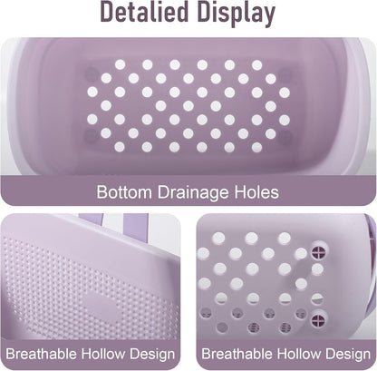 Plastic Storage Basket with Handle Portable Shower Caddy Tote Organizer Basket Bin for Bathroom Kitchen Dorm Room Bedroom, Green