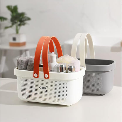 Plastic Storage Basket with Handle Portable Shower Caddy Tote Organizer Basket Bin for Bathroom Kitchen Dorm Room Bedroom, Green