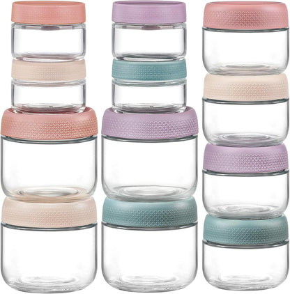 2oz Glass Salad Dressing Containers, 6-Pack Small Sauce Containers with Lids and Mini Condiment Cups Containers,To Go Glass Jars for Meal Prep Lunch box