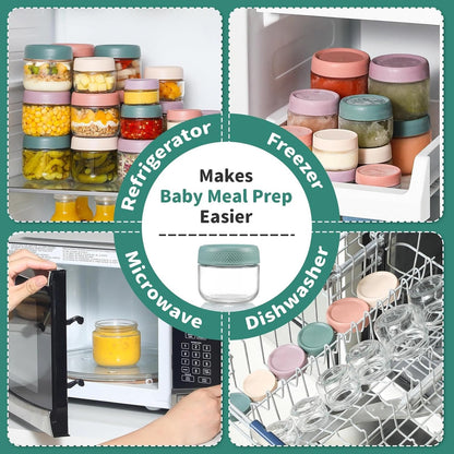 2oz Glass Salad Dressing Containers, 6-Pack Small Sauce Containers with Lids and Mini Condiment Cups Containers,To Go Glass Jars for Meal Prep Lunch box