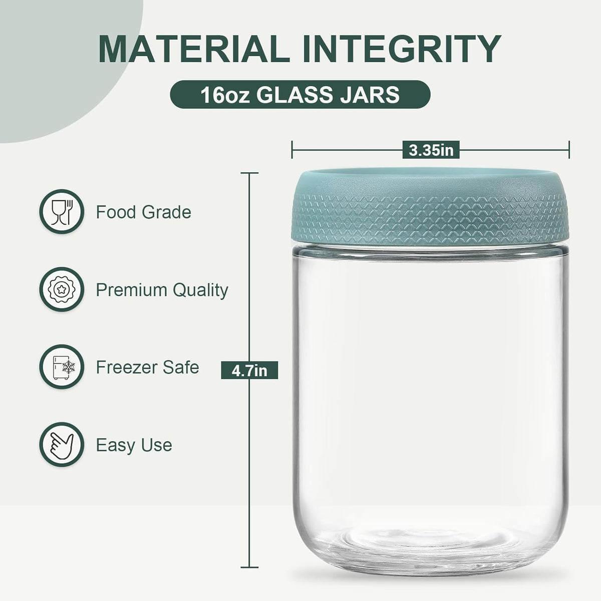 2oz Glass Salad Dressing Containers, 6-Pack Small Sauce Containers with Lids and Mini Condiment Cups Containers,To Go Glass Jars for Meal Prep Lunch box