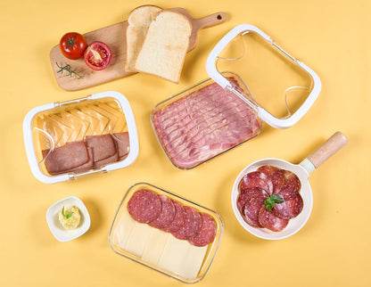 Duo Loc Deli Meat Containers for Fridge with Airtight Lids, Stackable Refrigerator Organizer for Lunch Meat Storage Sandwich Ham Cheese Salami Sliced Turkey, Clear Tritan Box (Cold Cuts 3pk)