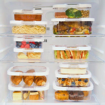 Duo Loc Deli Meat Containers for Fridge with Airtight Lids, Stackable Refrigerator Organizer for Lunch Meat Storage Sandwich Ham Cheese Salami Sliced Turkey, Clear Tritan Box (Cold Cuts 3pk)