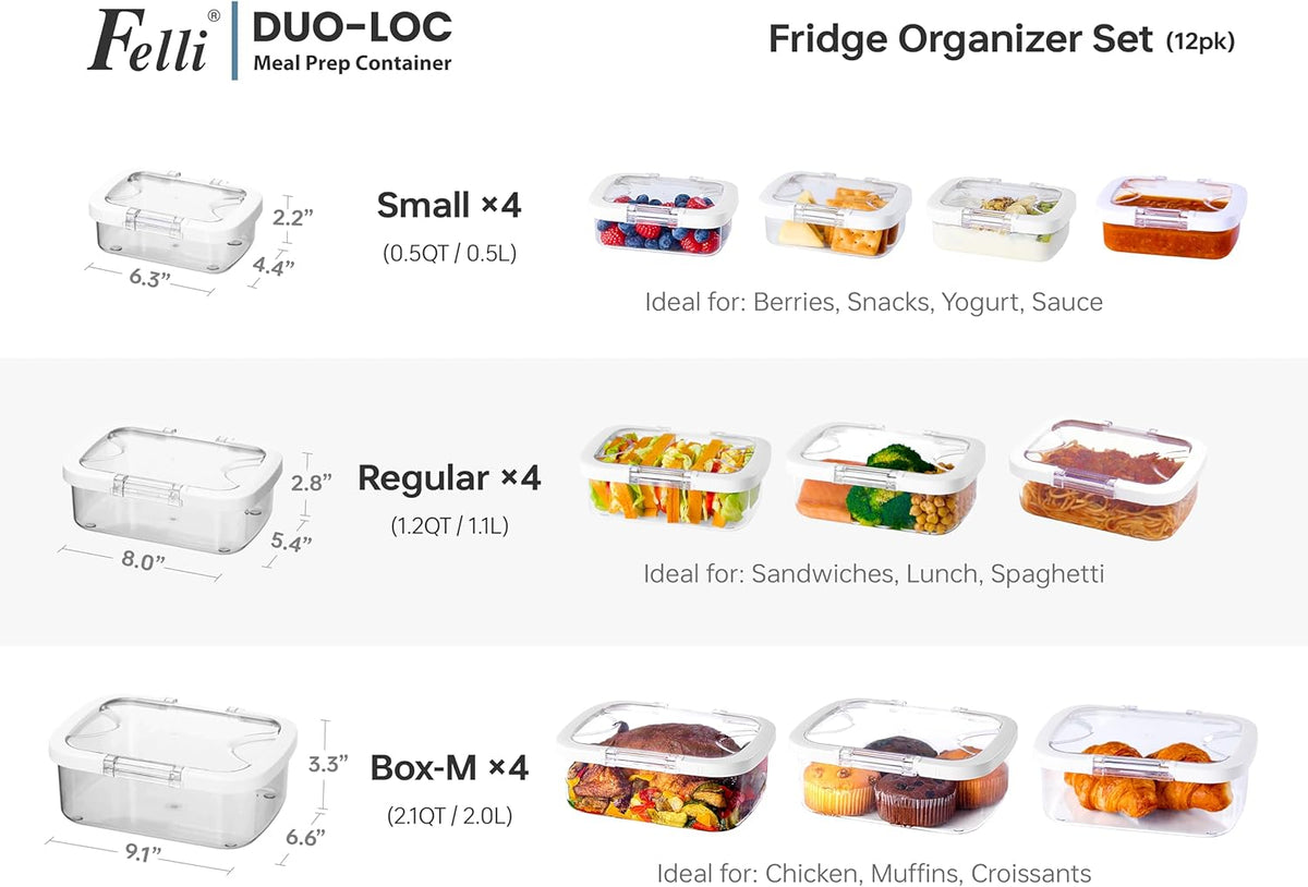 Duo Loc Deli Meat Containers for Fridge with Airtight Lids, Stackable Refrigerator Organizer for Lunch Meat Storage Sandwich Ham Cheese Salami Sliced Turkey, Clear Tritan Box (Cold Cuts 3pk)