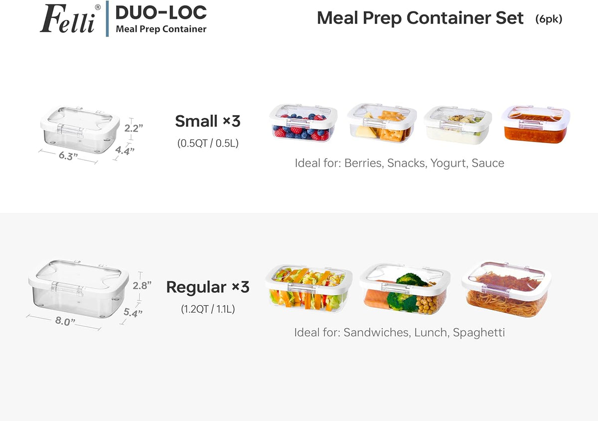 Duo Loc Deli Meat Containers for Fridge with Airtight Lids, Stackable Refrigerator Organizer for Lunch Meat Storage Sandwich Ham Cheese Salami Sliced Turkey, Clear Tritan Box (Cold Cuts 3pk)