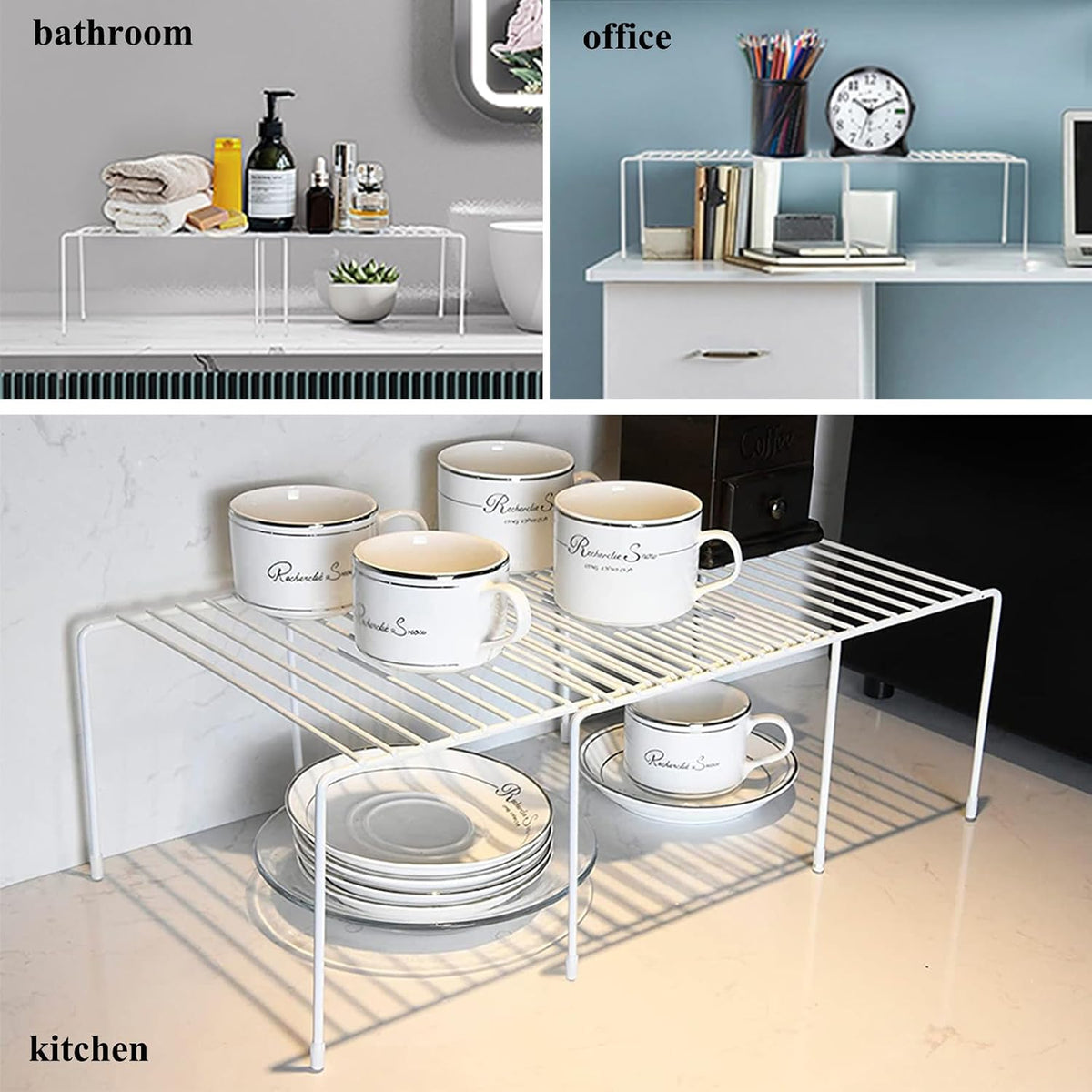 Expandable Freezer Shelf Cooler Shelf Organizer 15.8"-22" | Thickened Heavy Duty Cabinet Shelf Riser Rack Organizer and Storage for Kitchen Pantry Refrigerator