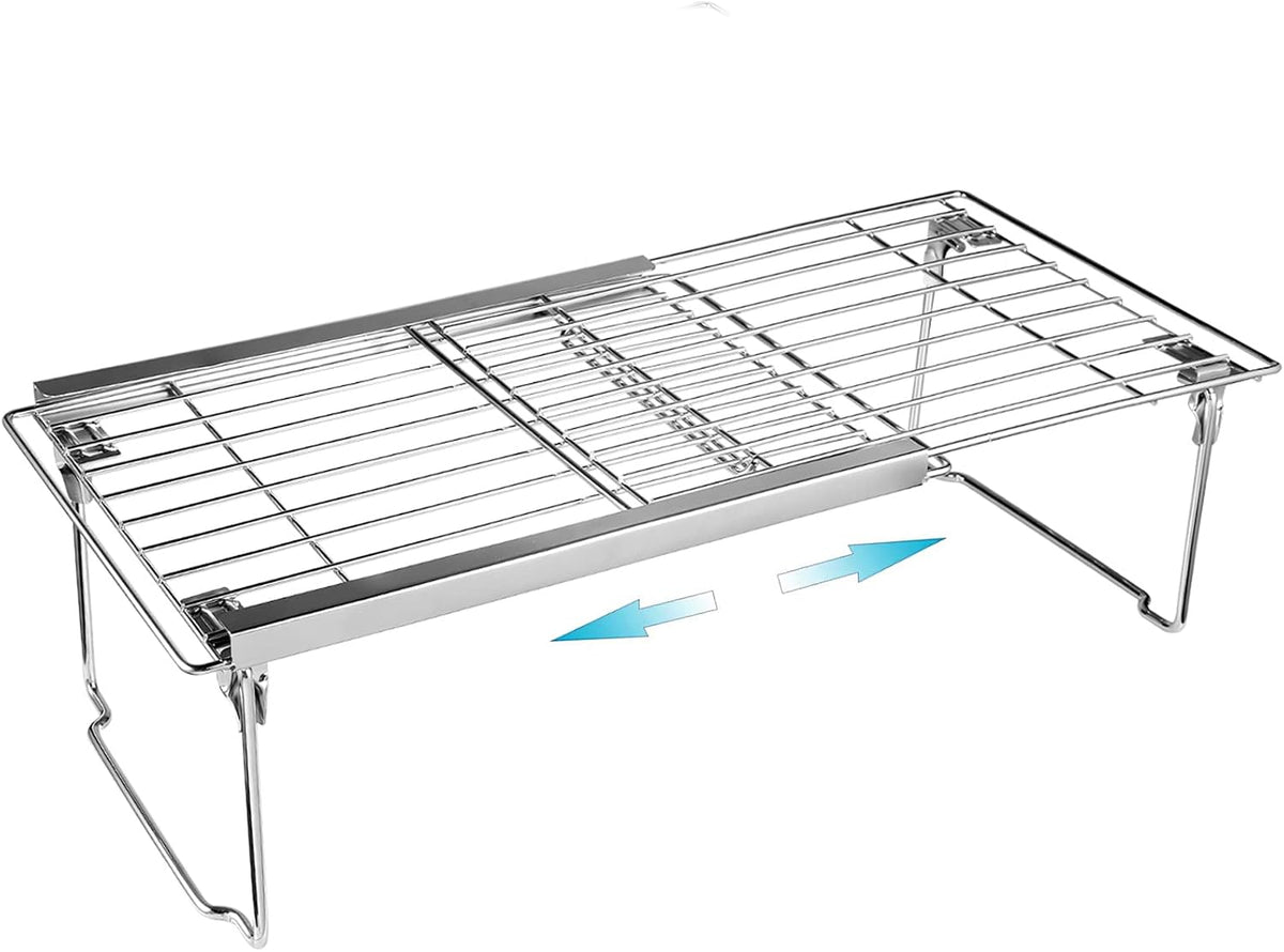 Expandable Freezer Shelf Cooler Shelf Organizer 15.8"-22" | Thickened Heavy Duty Cabinet Shelf Riser Rack Organizer and Storage for Kitchen Pantry Refrigerator
