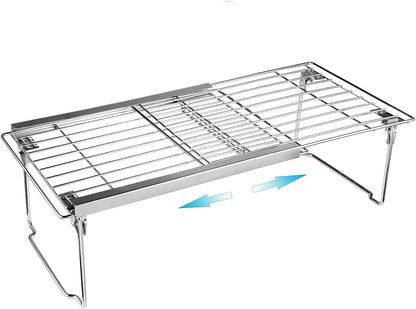 Expandable Freezer Shelf Cooler Shelf Organizer 15.8"-22" | Thickened Heavy Duty Cabinet Shelf Riser Rack Organizer and Storage for Kitchen Pantry Refrigerator