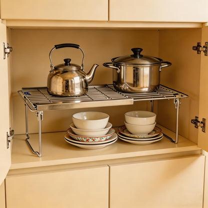 Expandable Freezer Shelf Cooler Shelf Organizer 15.8"-22" | Thickened Heavy Duty Cabinet Shelf Riser Rack Organizer and Storage for Kitchen Pantry Refrigerator