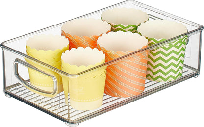 Stackable Pantry Bin with Handles, Set of 2, Clear | Kitchen Storage, Made in USA