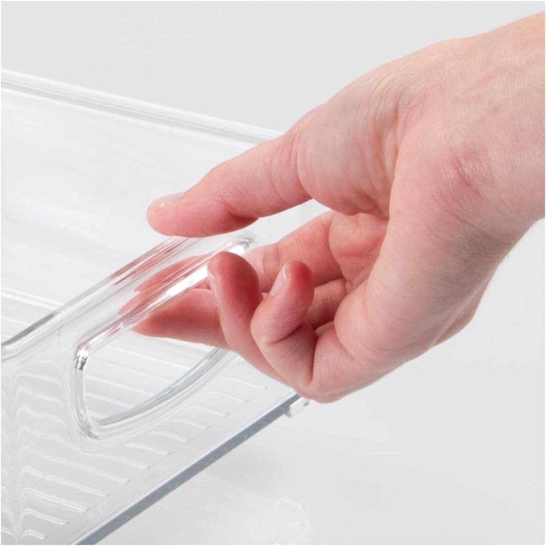 Stackable Pantry Bin with Handles, Set of 2, Clear | Kitchen Storage, Made in USA